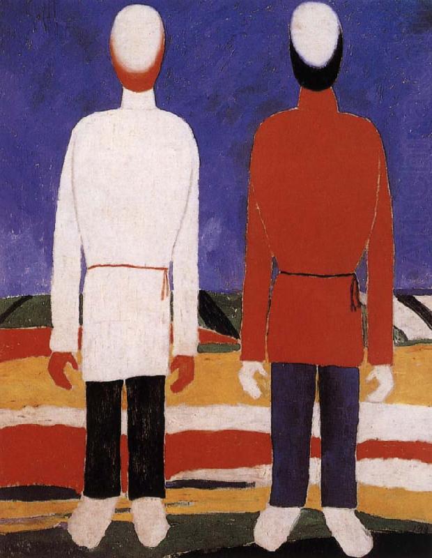 Two men portrait, Kasimir Malevich